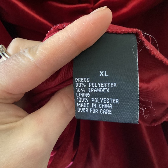 AB Studio Red Velvet Halter Dress Size XL Rushed Party Formal Valentines Day - Picture 10 of 12
